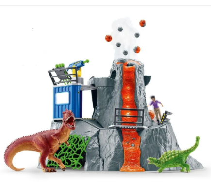 Schleich Dino World 火山と恐竜セット Amazon.co.jp: シュライヒ 恐竜 大火山とティラノサウルス恐竜